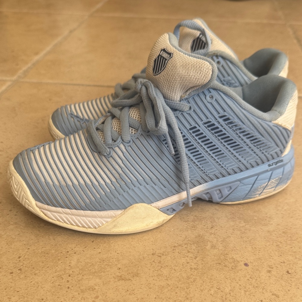 K-Swiss Light Blue and White Sneakers